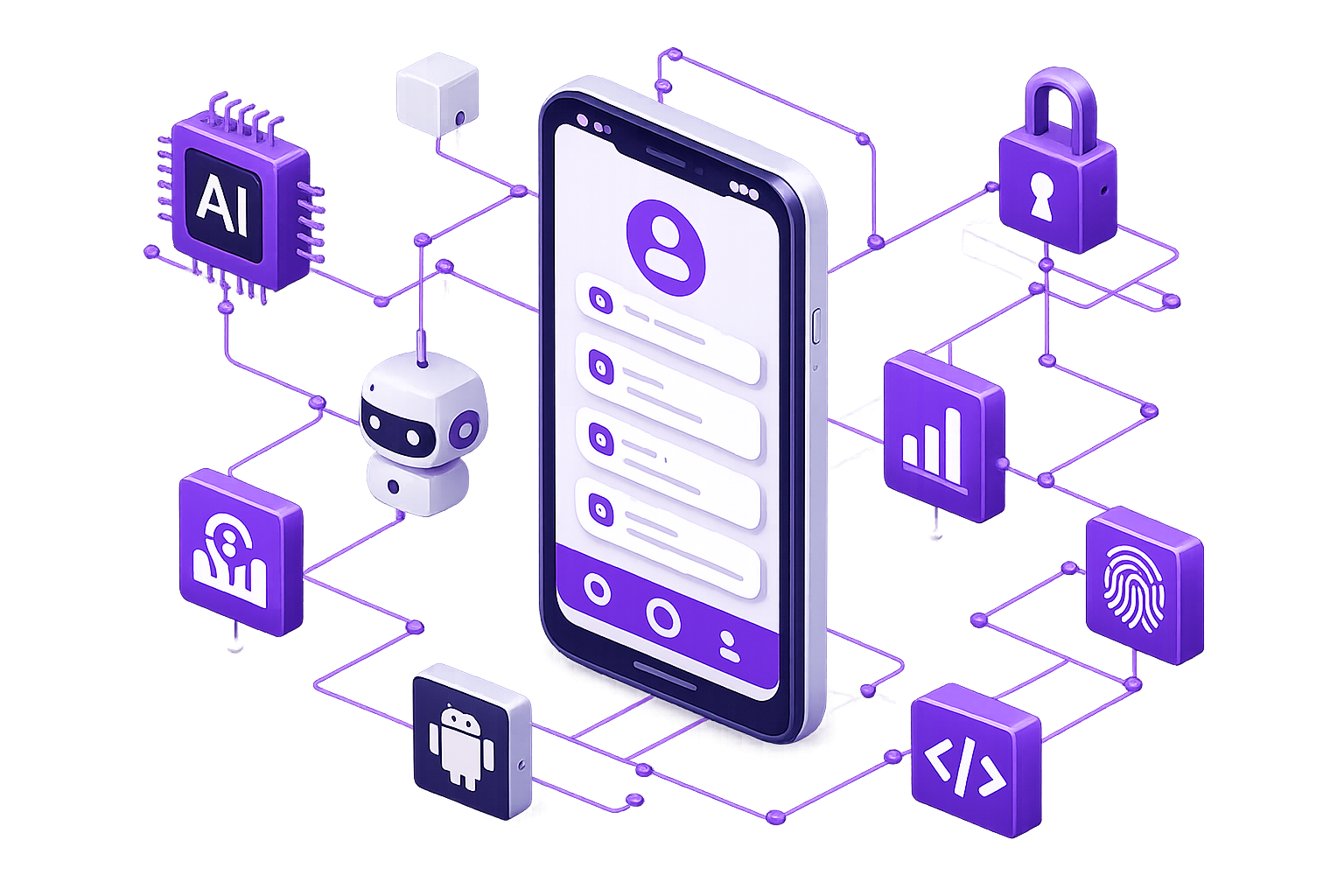 advanced Mobile App Development Illustration
